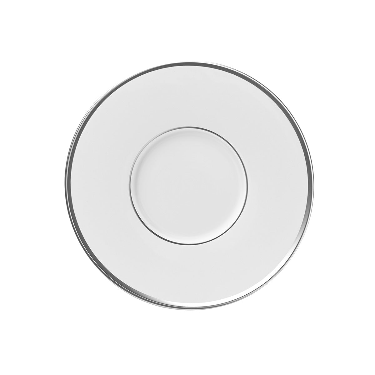 Блюдце кофейное Degrenne Galon Platine 12,5 см, Белый, Серебряный