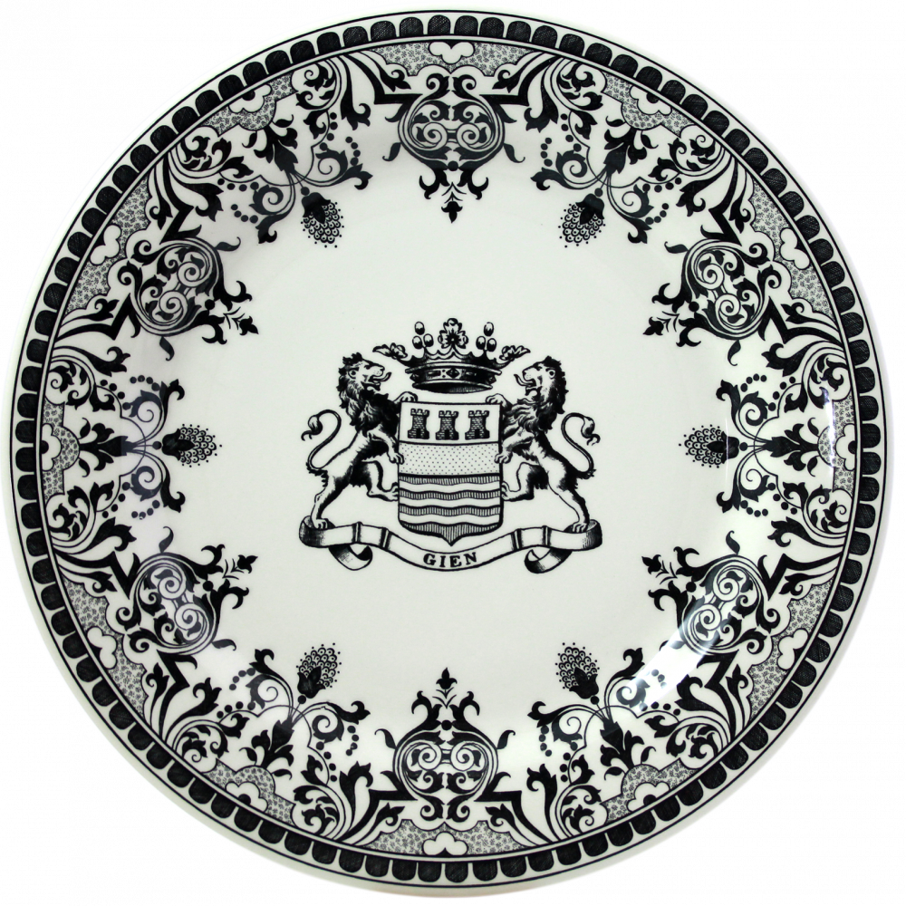 Тарелка обеденная Gien Les Depareillees Vert Blason 27,4 см, Белый, Зеленый, Набор 4 шт.