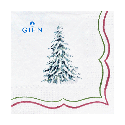 Салфетки бумажные Gien Les Filets Noel 33х33 см, Разноцветный, Набор 20 шт.