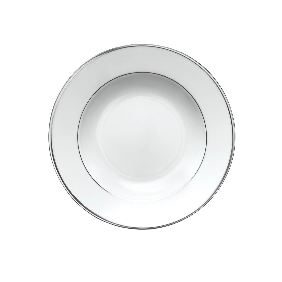 Тарелка суповая Degrenne Galon Platine 22,5 см, Белый, Серебряный