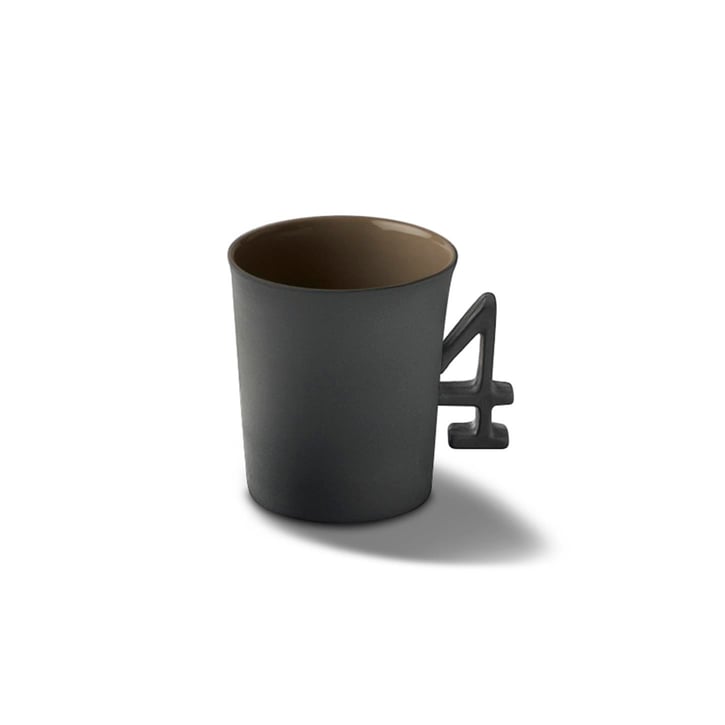 Чашка для эспрессо c цифрой 4 Esma Dereboy Figures espresso 90 мл, Графит, Тауп