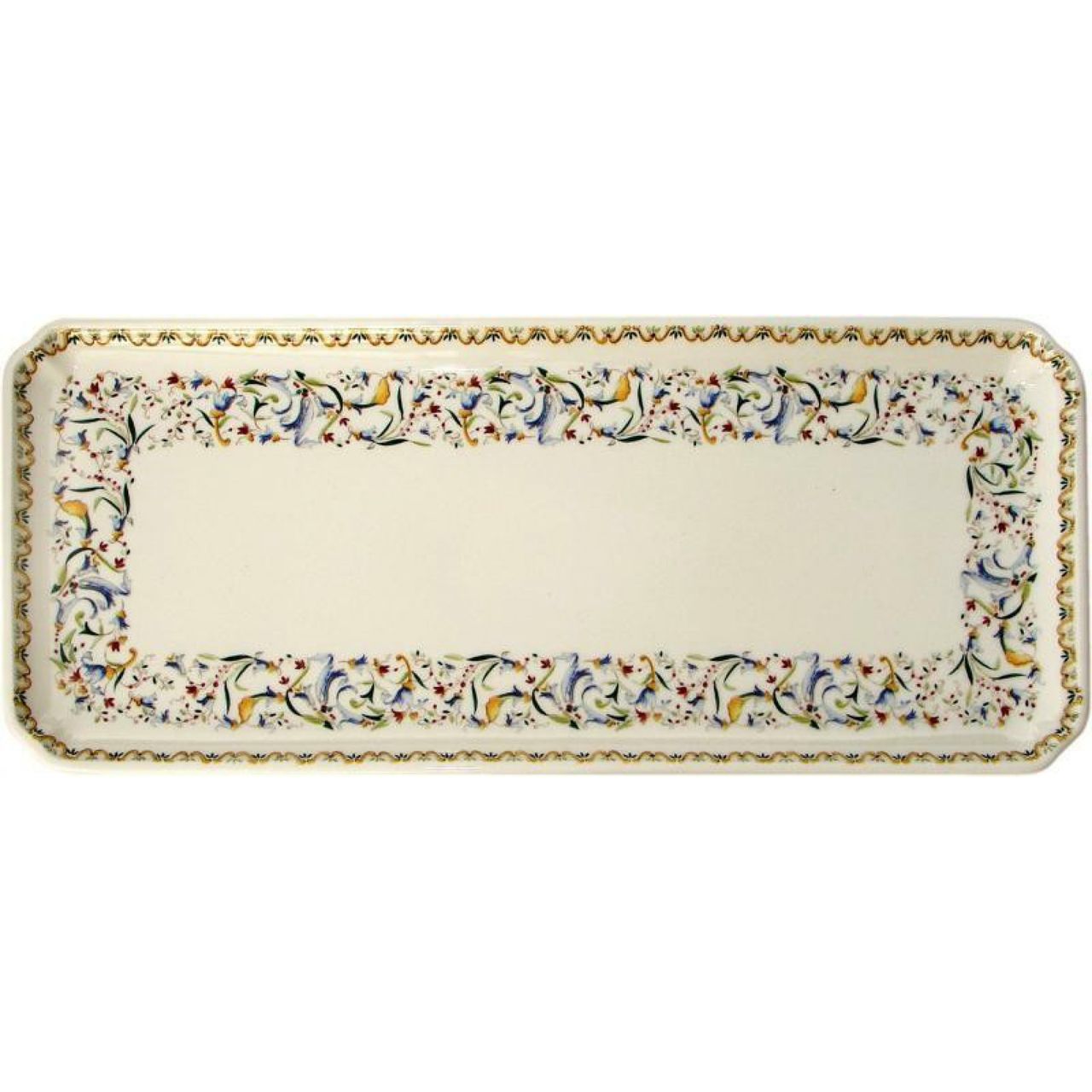 Блюдо прямоугольное Gien Toscana 38x14,5 см, Белый, Разноцветный