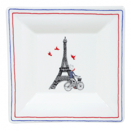 Мелочница Gien Ca CEst Paris 22х22 см, Белый, Разноцветный