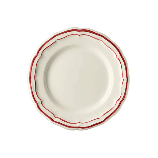 Тарелка для канапе Gien Les Filets Rouge 16,5 см, Белый, Красный, Набор 4 шт.