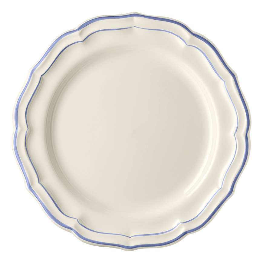 Тарелка обеденная Gien Les Filets Bleu 26,5 см, Белый, Голубой,  Набор 4 шт.