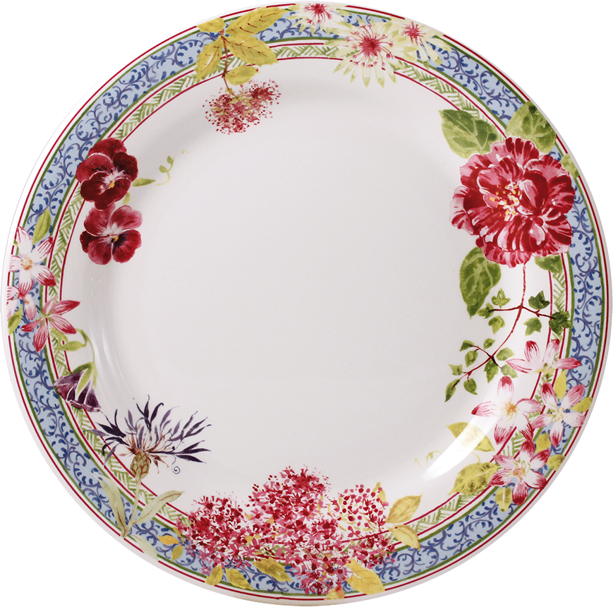 Тарелка обеденная Gien Millefleurs 27,4 см, Разноцветный,  Набор 4 шт.