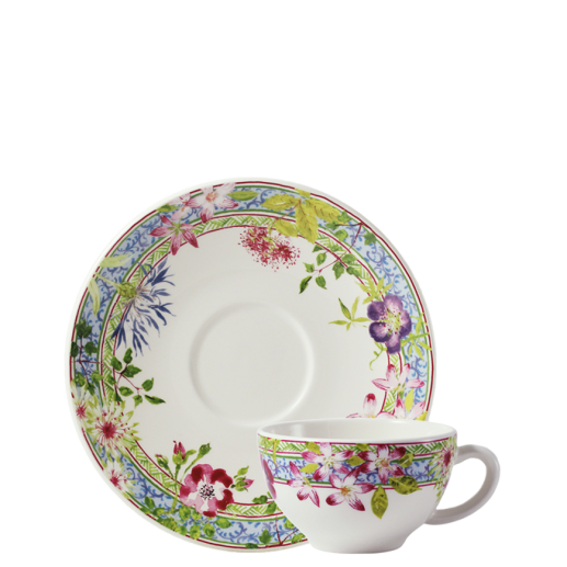 Чашка чайная с блюдцем Gien Millefleurs 260 мл/18 см, Разноцветный,  Набор 2 шт.