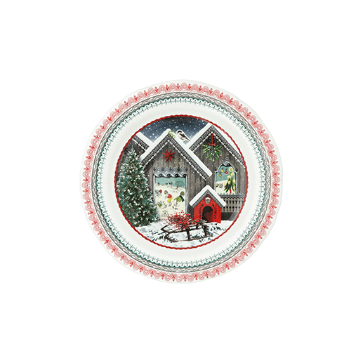 Тарелка Gien Chalet Noel 2025 22,4 см, Белый, Разноцветный