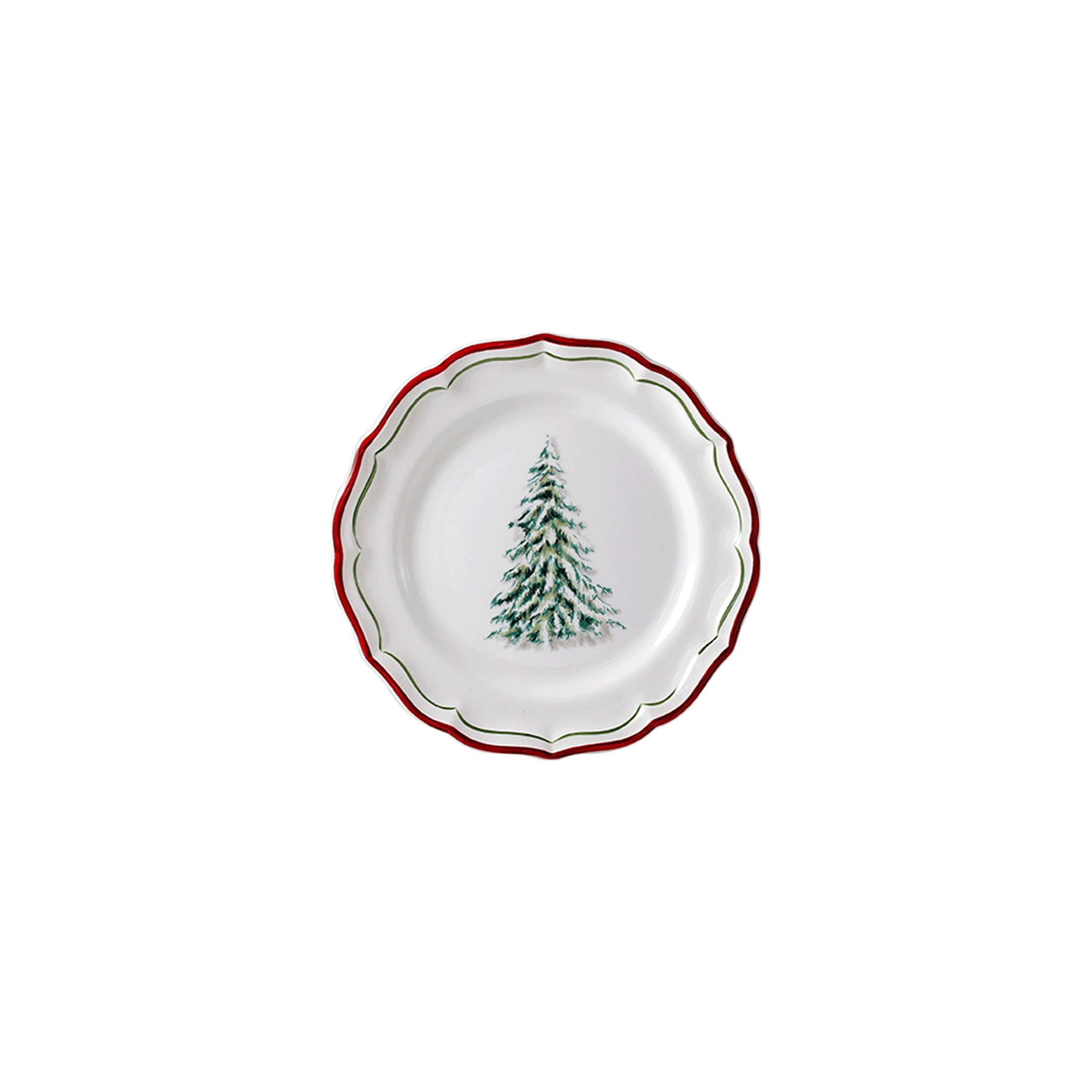 Тарелка для мини-десертов Gien Filet Noel 13,5 см, Белый, Разноцветный, Набор 2 шт.