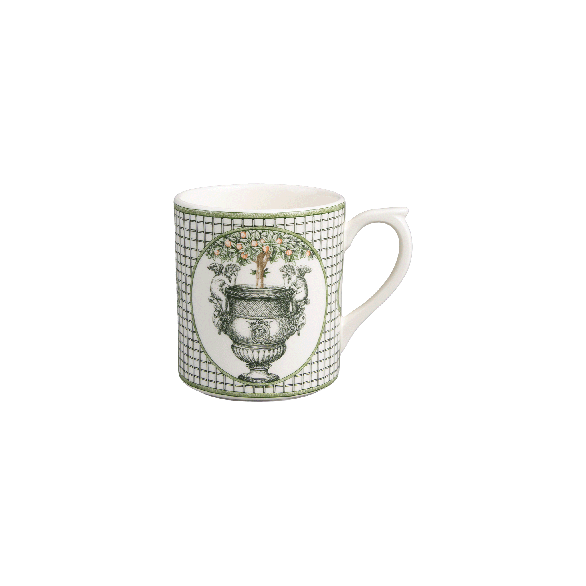 Кружка Gien Les Vases a Oranger 255 мл/9,5 см, Белый, Зеленый