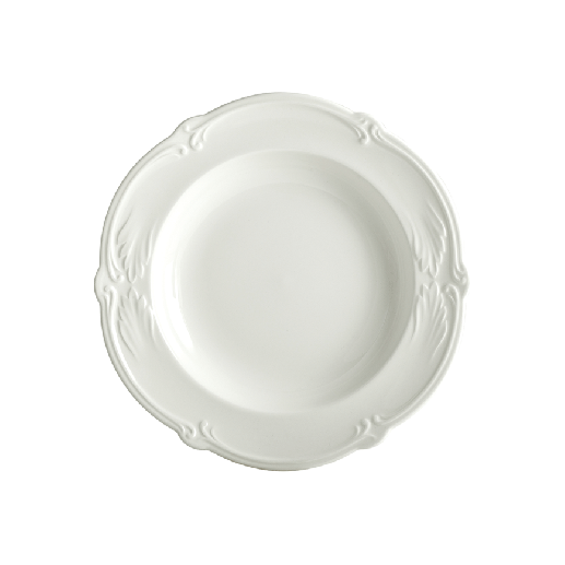 Тарелка суповая Gien Rocaille Blanc 22,5 см, Белый,  Набор 4 шт.