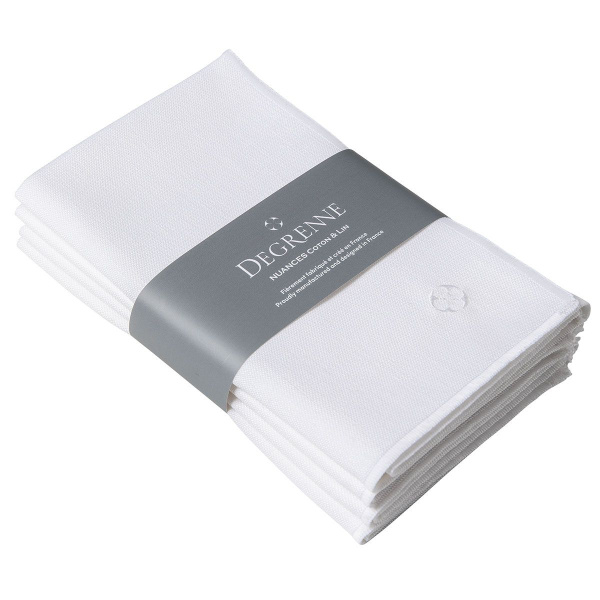 Набор из 4-х прямоугольных салфеток Degrenne Nuances Coton & Lin Blanc 50 х 40 см, Белый